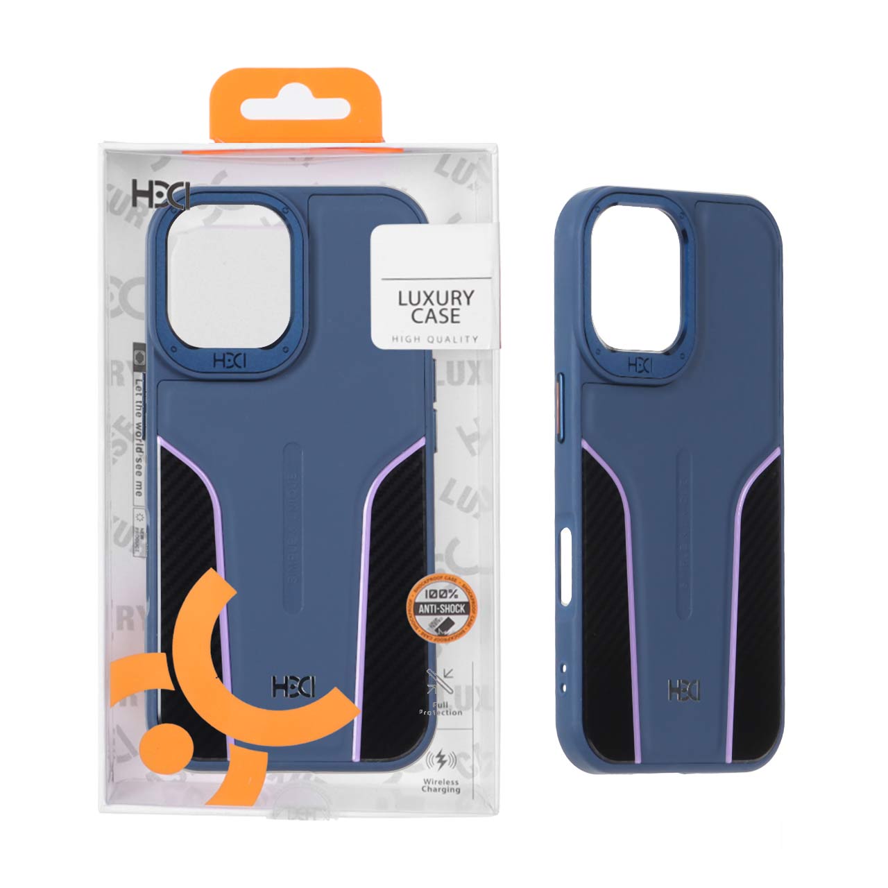 1442094 قاب اورجینال HDD طرح کربن محافظ لنز فلزی Apple iPhone 16 - سرمه ای (پک دار) - تصویر 1