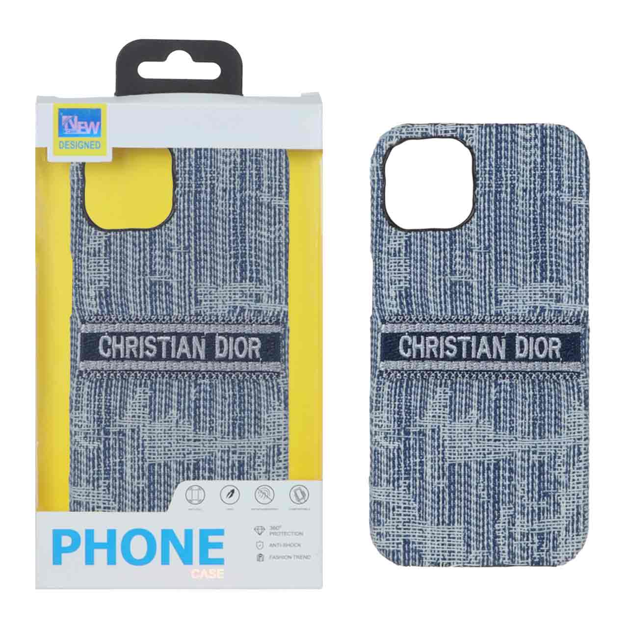 1442940 قاب Christian Dior پارچه ای  Apple iPhone 13 / iPhone 14 - سرمه ای (پک دار) - تصویر 1