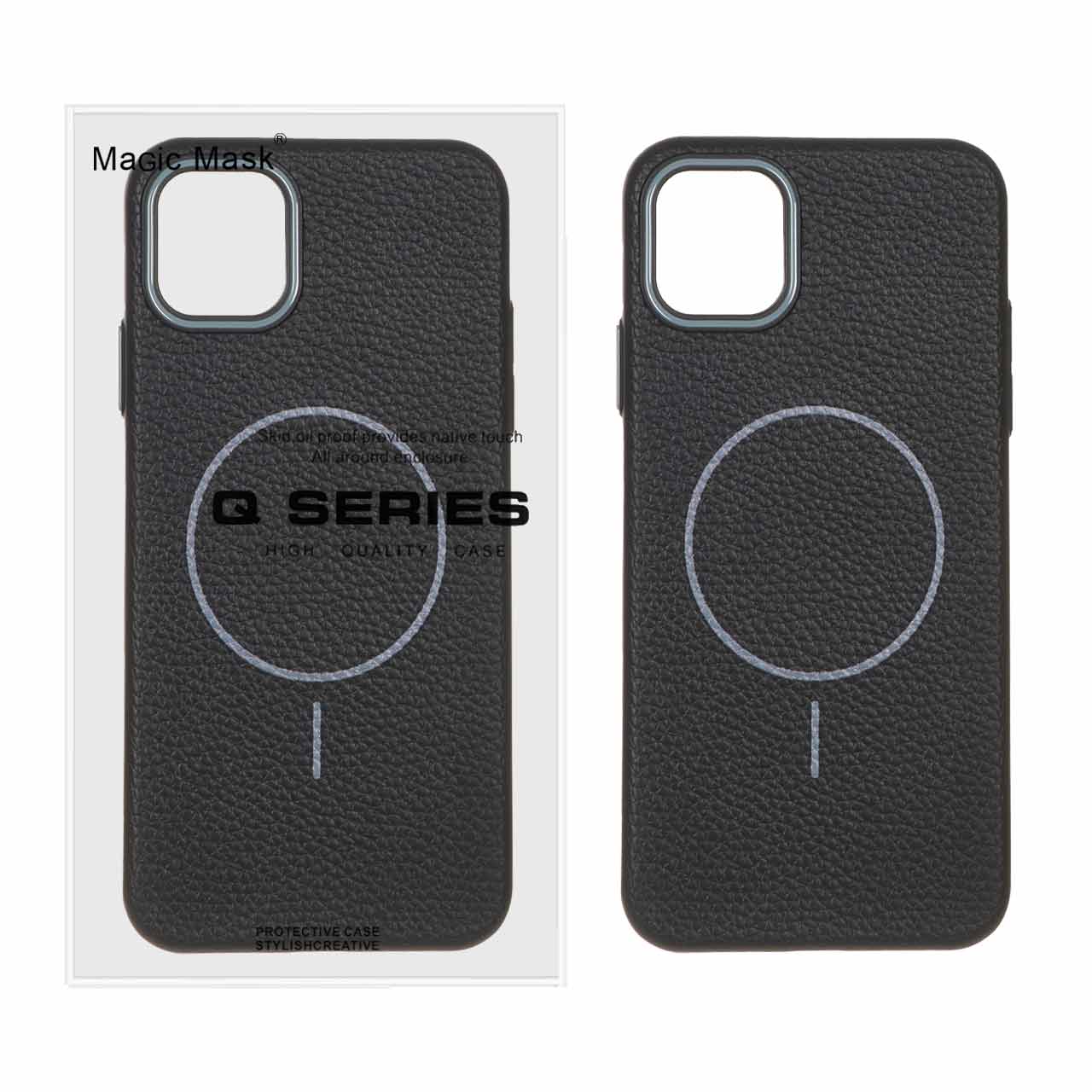 1453380 قاب اورجینال Magic Mask طرح چرم Magsafe مدل Apple iPhone 11 Pro Max - مشکی (پک دار) - تصویر 1