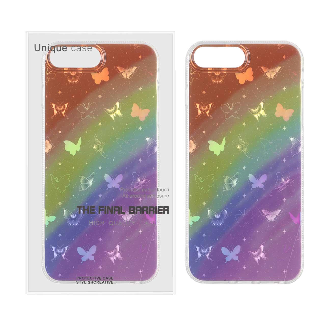 1456086 قاب Butterfly دور ژله ای هولوگرامی Apple iPhone 7 Plus / iPhone 8 Plus - طرح 4 - تصویر 1