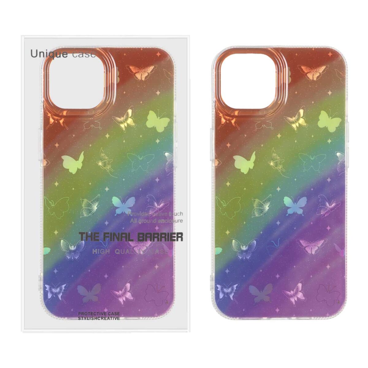 قاب Butterfly دور ژله ای هولوگرامی Apple iPhone 13 / iPhone 14 - طرح 12 - تصویر 1