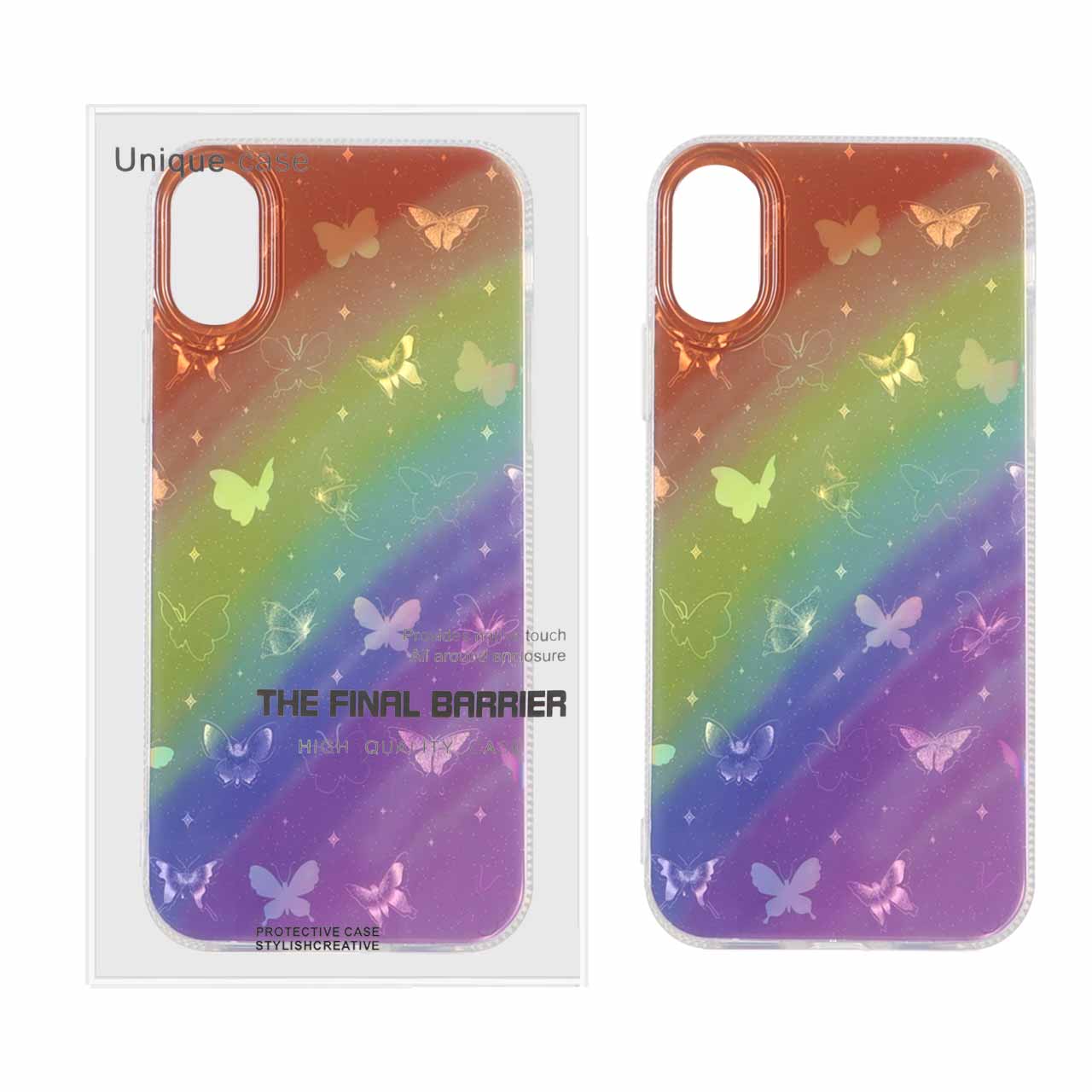 1456110 قاب Butterfly دور ژله ای هولوگرامی Apple iPhone X / iPhone XS - طرح 17 - تصویر 1