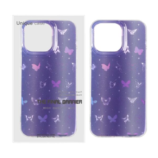 قاب Butterfly دور ژله ای هولوگرامی Apple iPhone 15 Pro Max - طرح 25