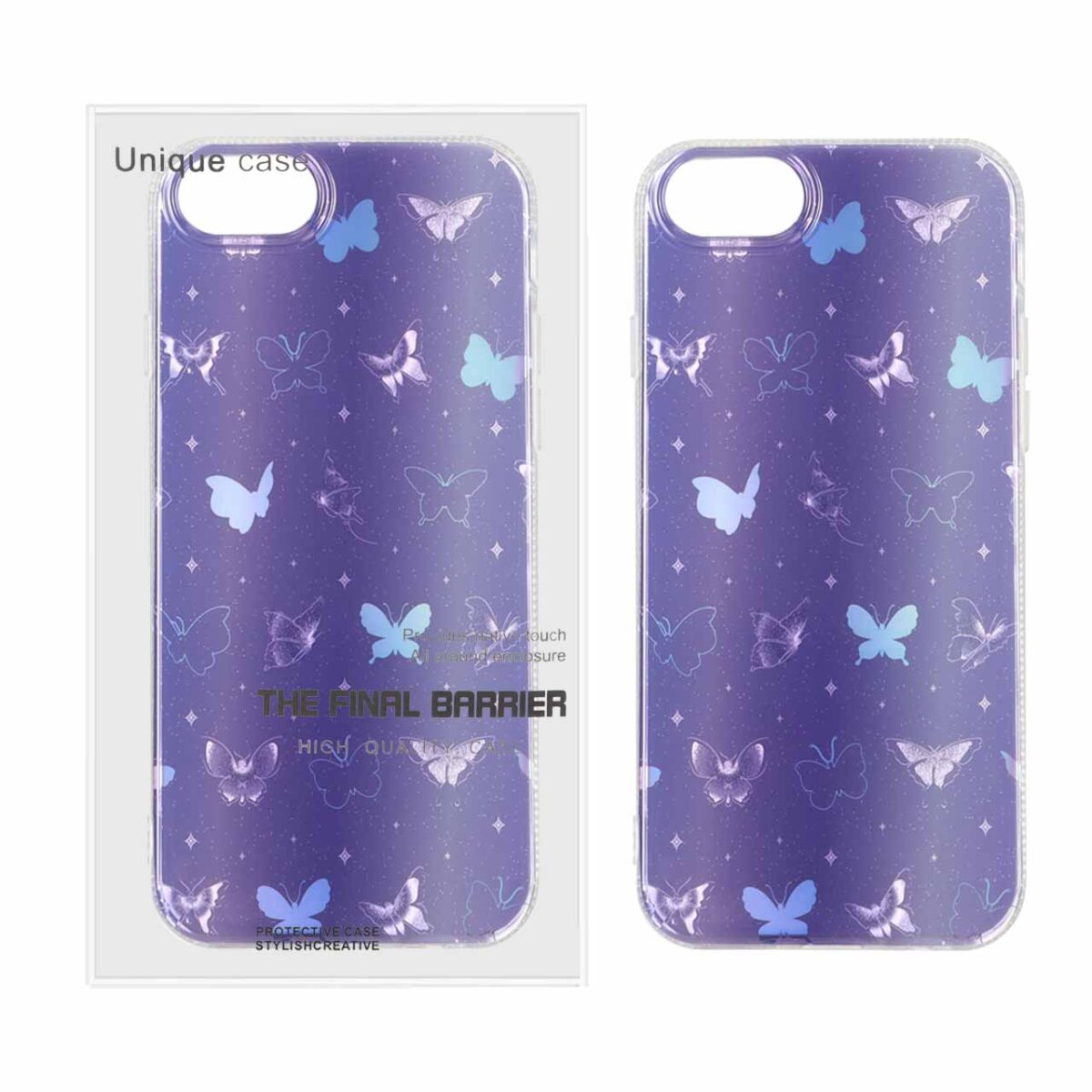 قاب Butterfly دور ژله ای هولوگرامی Apple iPhone 7 / iPhone 8 / iPhone SE (2020) - طرح 29 - تصویر 1