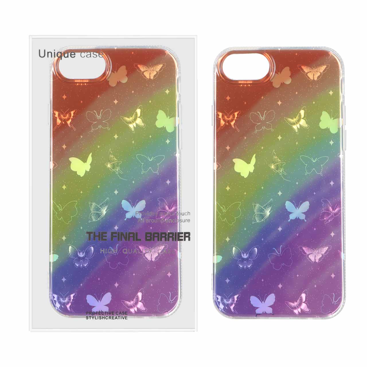 1456136 قاب Butterfly دور ژله ای هولوگرامی Apple iPhone 7 / iPhone 8 / iPhone SE (2020) - طرح 30 - تصویر 1