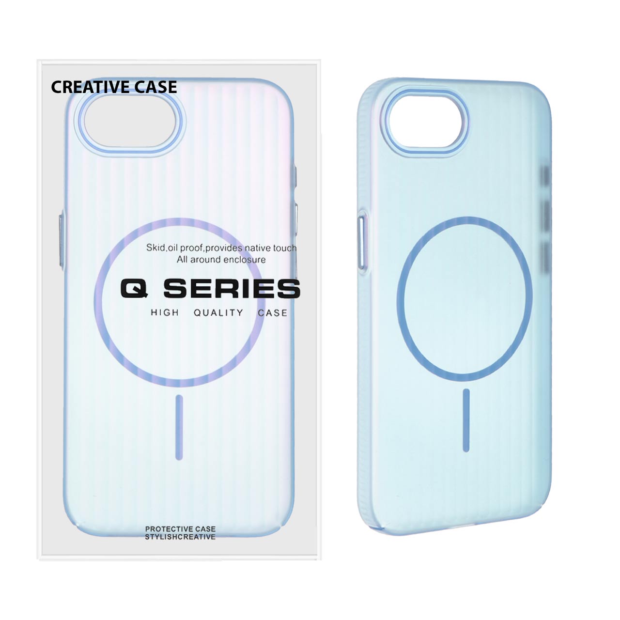 1469212 قاب کرکره ای MagSafe هولوگرامی Apple iPhone 16e - آبی (پک دار) - تصویر 1