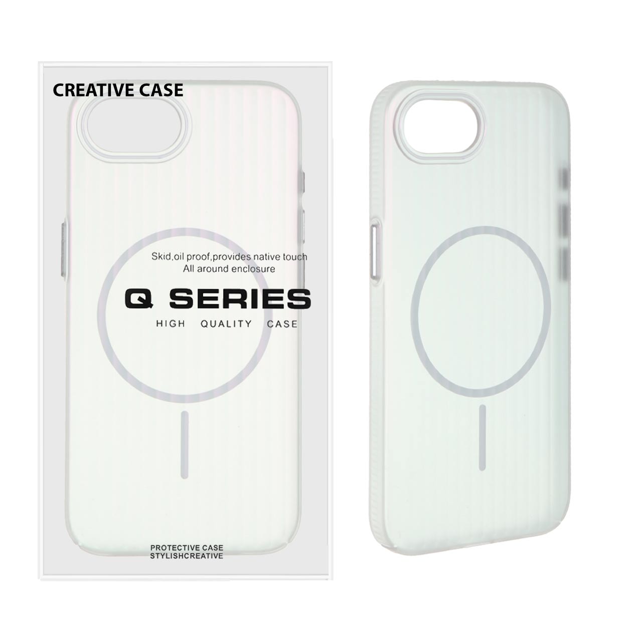 1469214 قاب کرکره ای MagSafe هولوگرامی Apple iPhone 16e - سفید (پک دار) - تصویر 1