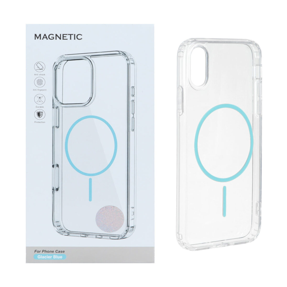 قاب اورجینال Magnetic دور ژله ای MagSafe مدل Apple iPhone X / iPhone XS - آبی (پک دار) - تصویر 1