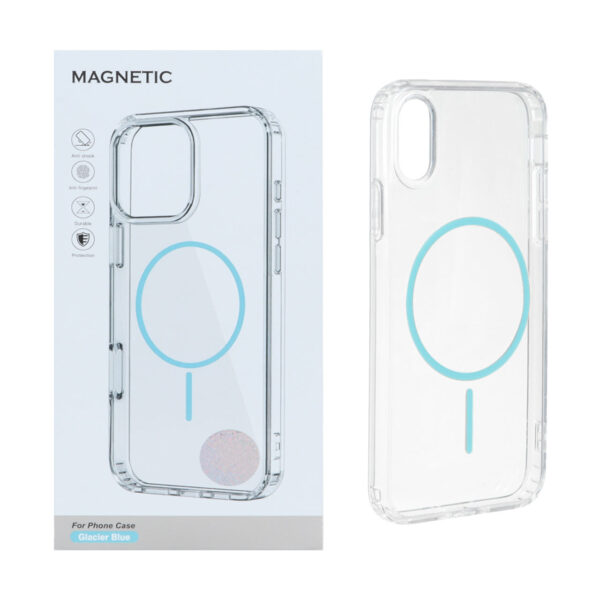 قاب اورجینال Magnetic دور ژله ای MagSafe مدل Apple iPhone X / iPhone XS - آبی (پک دار)