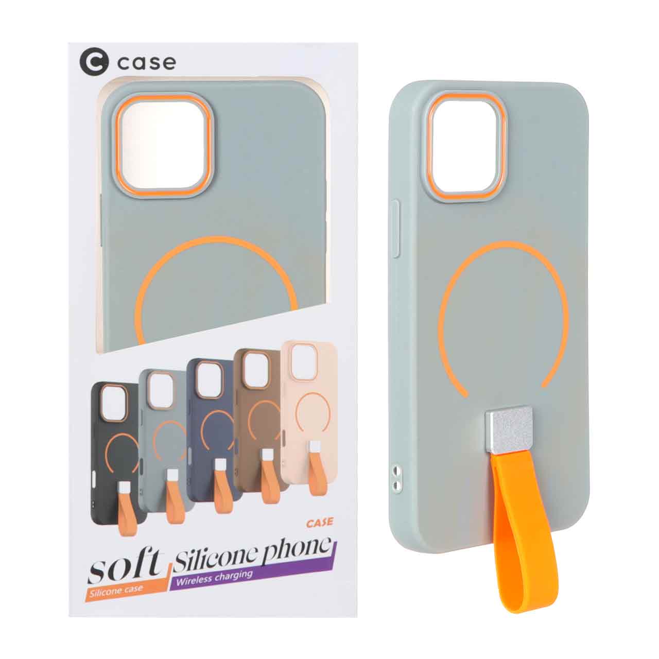 1474120 قاب C Case فینگربند سیلیکونی Magsafe مدل Apple iPhone 11 Pro - طوسی (پک دار) - تصویر 1