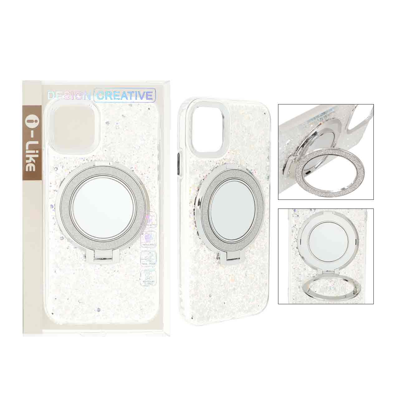 1474282 قاب i Like رزینی مگنتی استندشو Apple iPhone 11 - نقره ای (پک دار) - تصویر 1