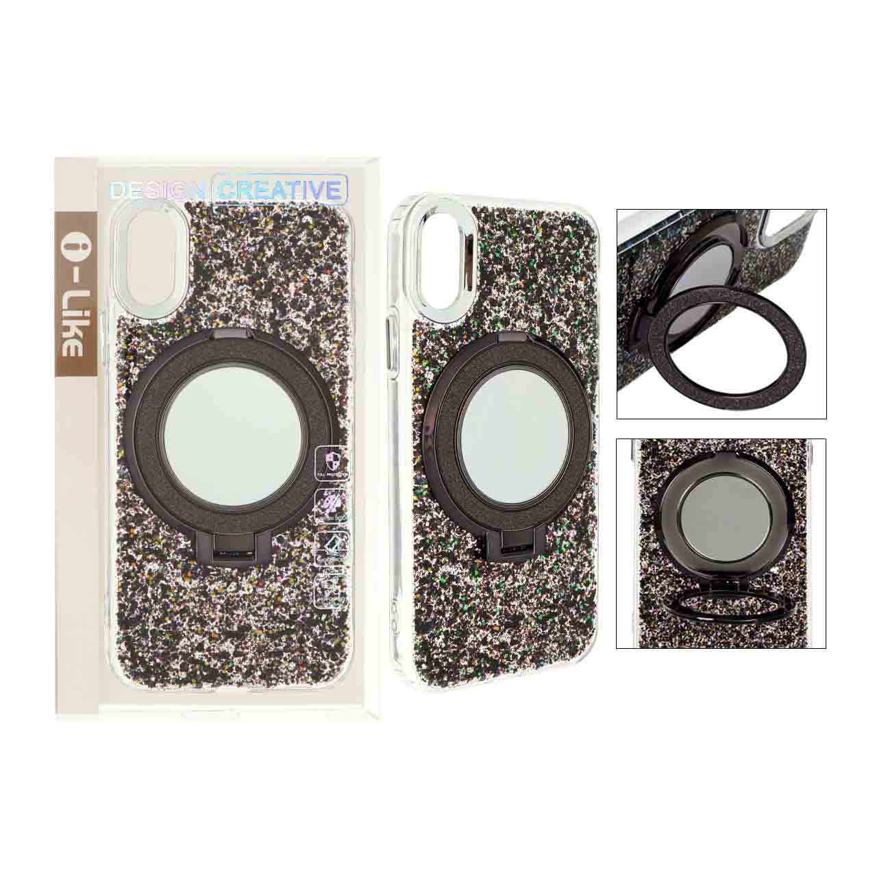 1474286 قاب i Like رزینی مگنتی استندشو Apple iPhone X / iPhone XS - مشکی (پک دار) - تصویر 1