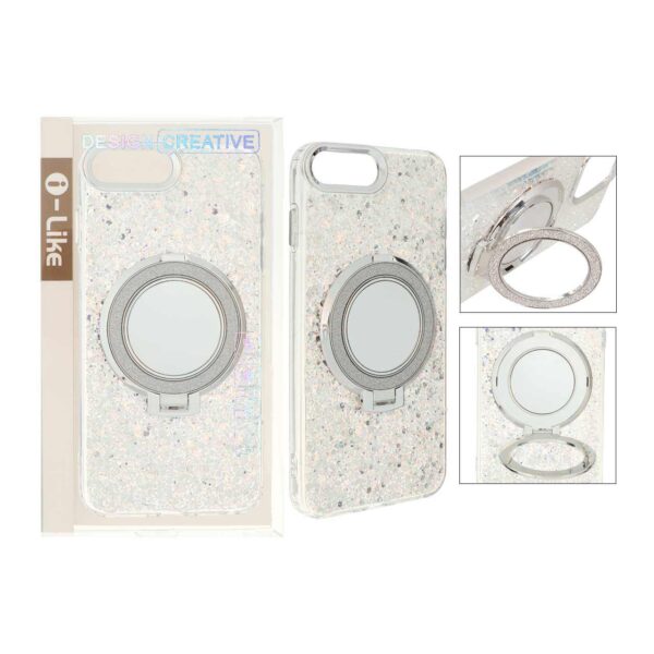 قاب i Like رزینی مگنتی استندشو Apple iPhone 7 Plus / iPhone 8 Plus - نقره ای (پک دار)