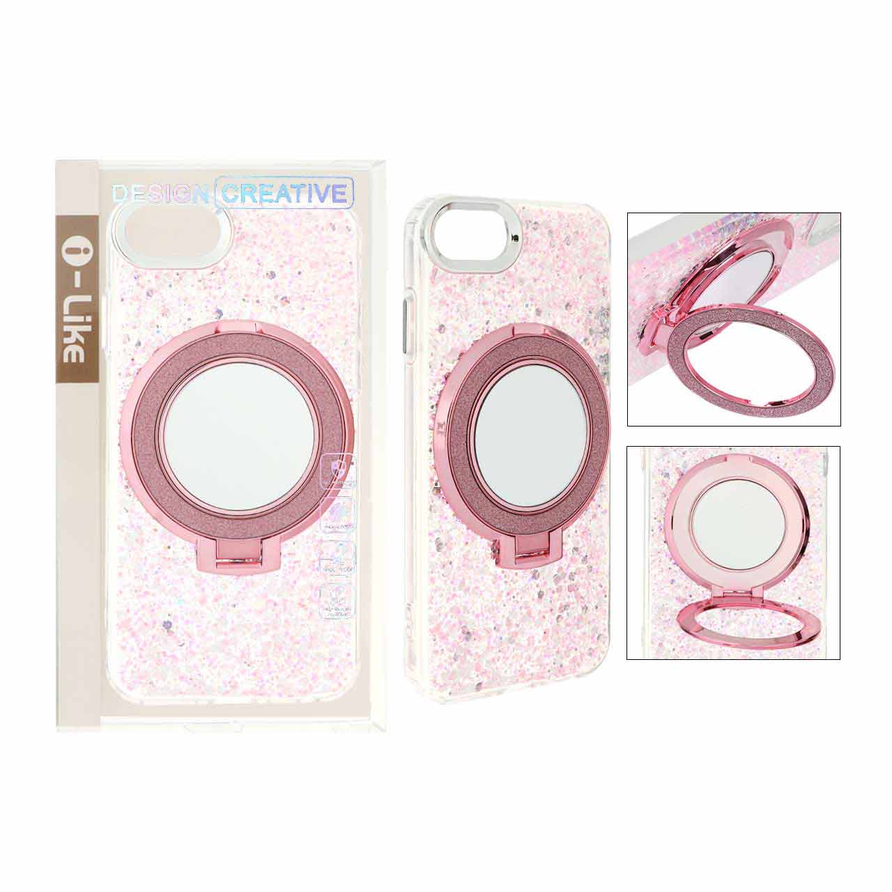 1474302 قاب i Like رزینی مگنتی استندشو Apple iPhone 7 / iPhone 8 / iPhone SE (2020) - صورتی (پک دار) - تصویر 1