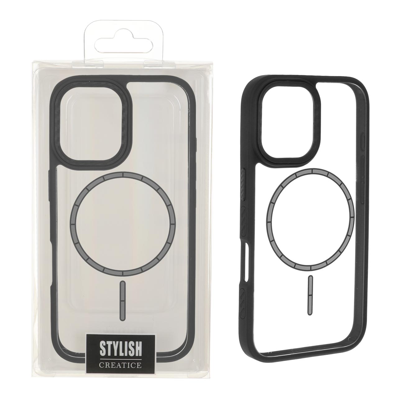 1477360 قاب شفاف MagSafe محافظ لنز کربن Apple iPhone 16 - مشکی (پک دار) - تصویر 1