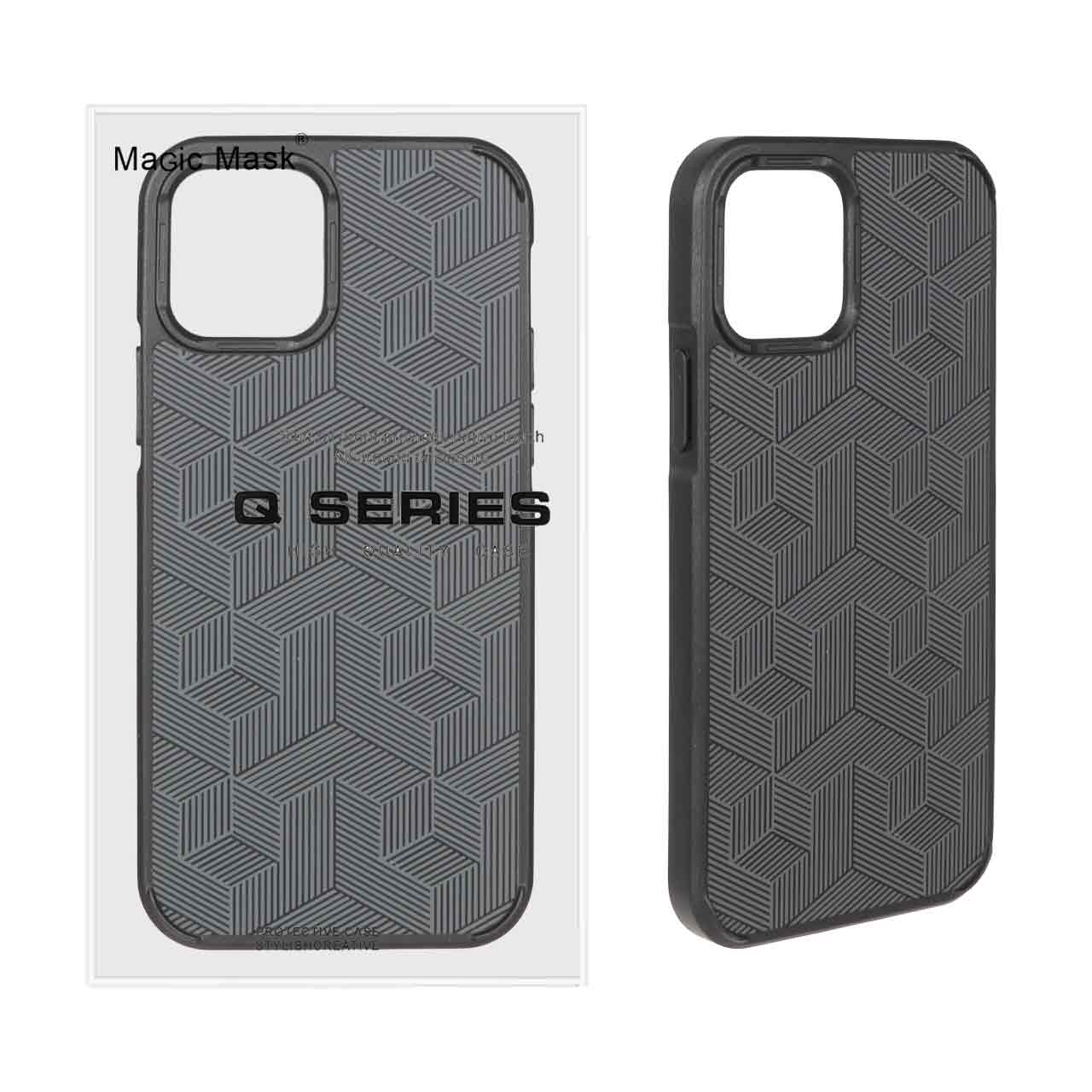1482104 قاب اورجینال Q Series روبیک Apple iPhone 12 Pro / iPhone 12 - مشکی (پک دار) - تصویر 1