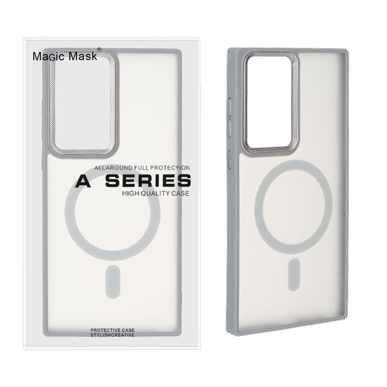 1491732 قاب اورجینال مات لنز کربن Magsafe مدل Samsung Galaxy S22 Ultra - خاکستری (پک دار) - تصویر 1