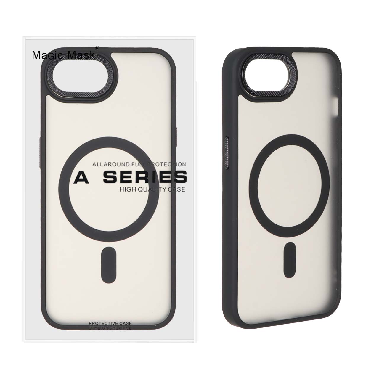 1491742 قاب اورجینال مات لنز کربن Magsafe مدل Apple iPhone 16e - مشکی (پک دار) - تصویر 1