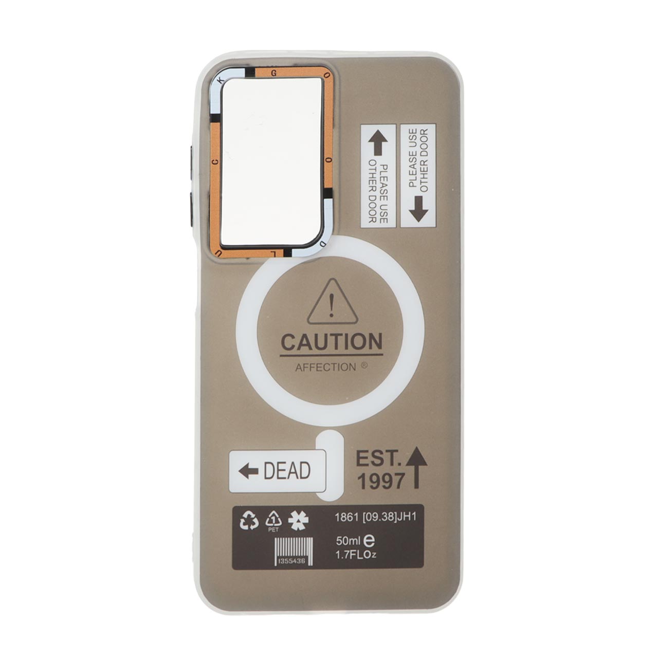 1491908 قاب Caution دور مات طرح مگ سیف Samsung Galaxy A17 / A26 - مشکی - تصویر 1