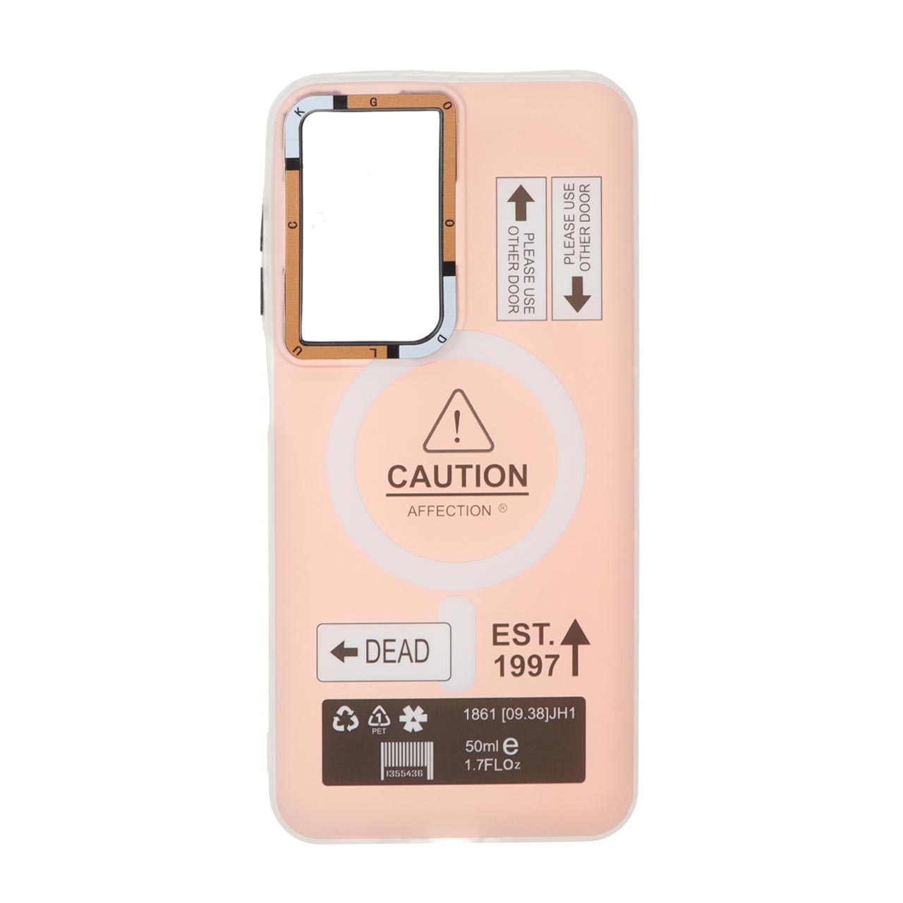 1491912 قاب Caution دور مات طرح مگ سیف Samsung Galaxy A17 / A26 - صورتی - تصویر 1