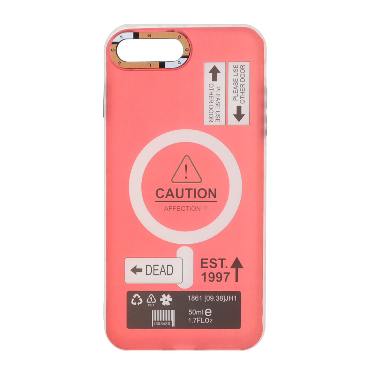 1492030 قاب Caution دور مات طرح مگ سیف Apple iPhone 7 Plus / iPhone 8 Plus - قرمز - تصویر 1