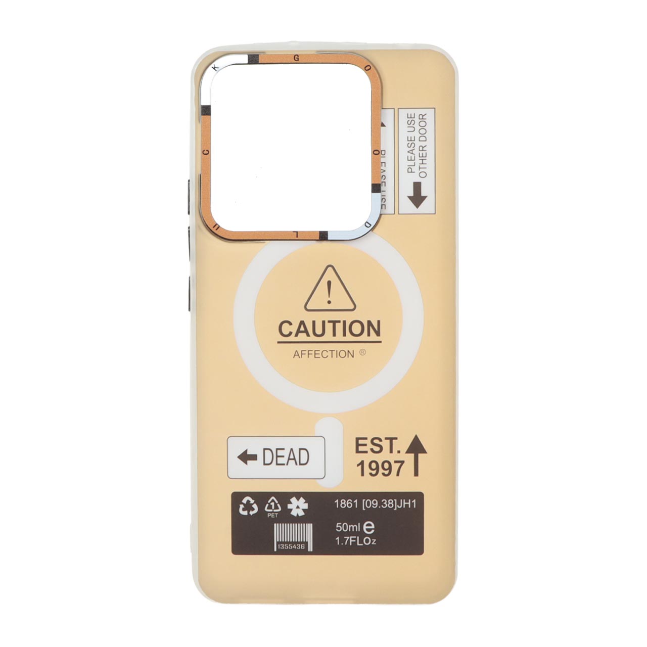 1492092 قاب Caution دور مات طرح مگ سیف Xiaomi Redmi Note 14 4G - نسکافه ای - تصویر 1