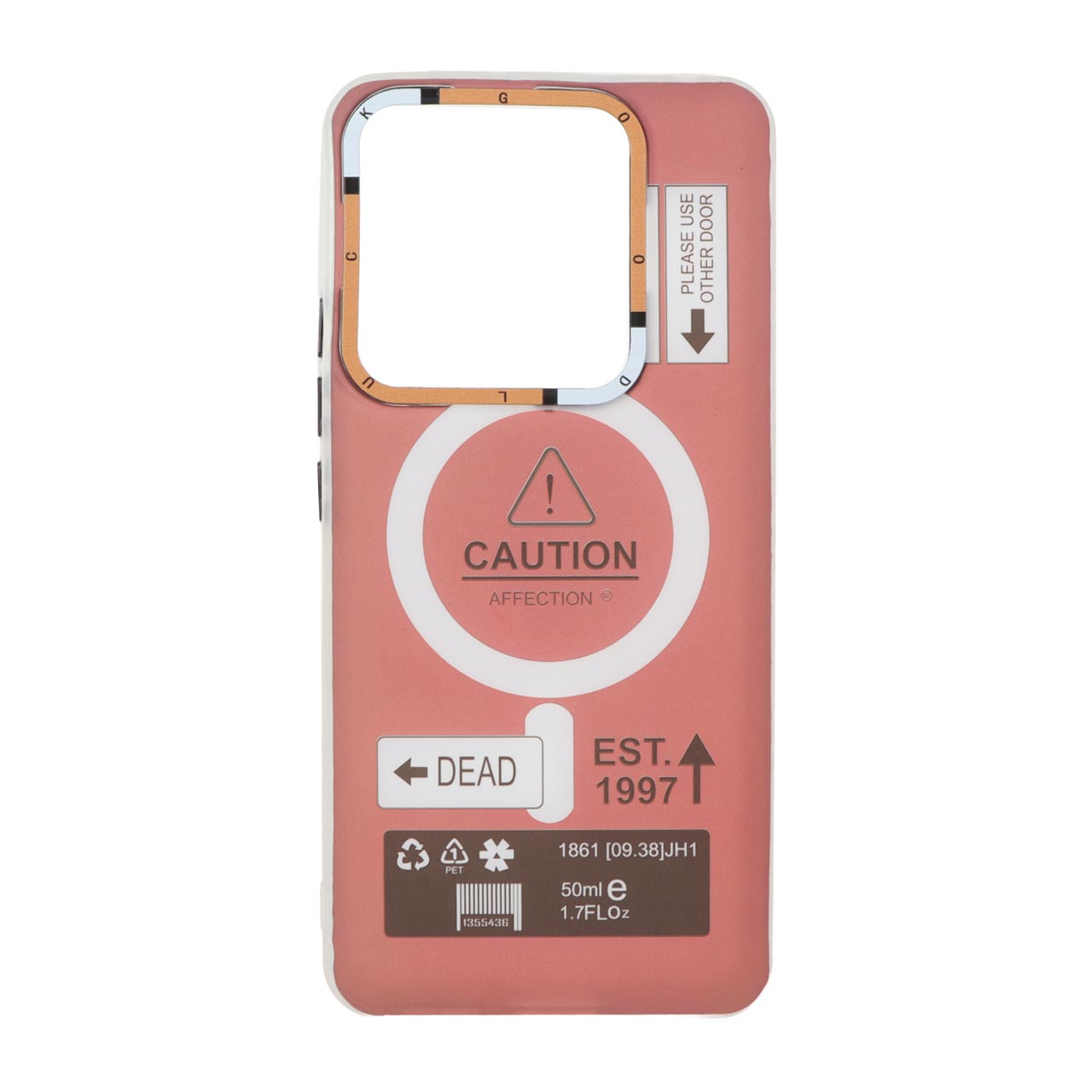 1492098 قاب Caution دور مات طرح مگ سیف Xiaomi Redmi Note 14 4G - زرشکی - تصویر 1