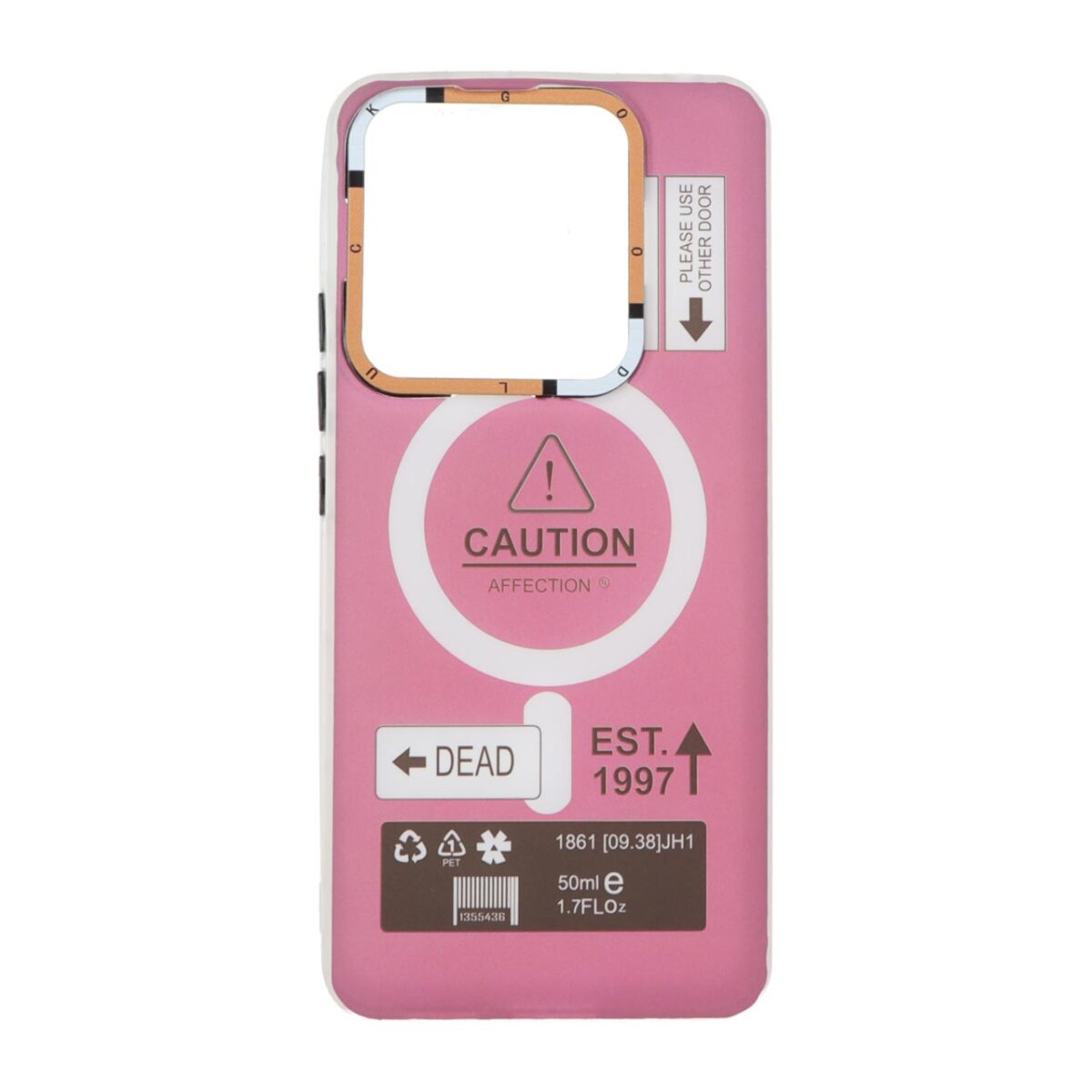 قاب Caution دور مات طرح مگ سیف Xiaomi Redmi Note 14 4G - ارغوانی - تصویر 1