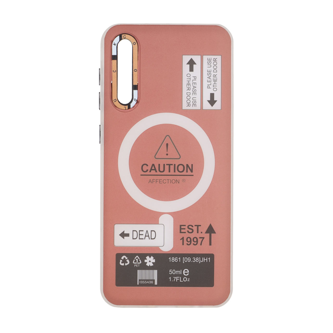 1492152 قاب Caution دور مات طرح مگ سیف Samsung Galaxy A50 / A50s / A30s - زرشکی - تصویر 1