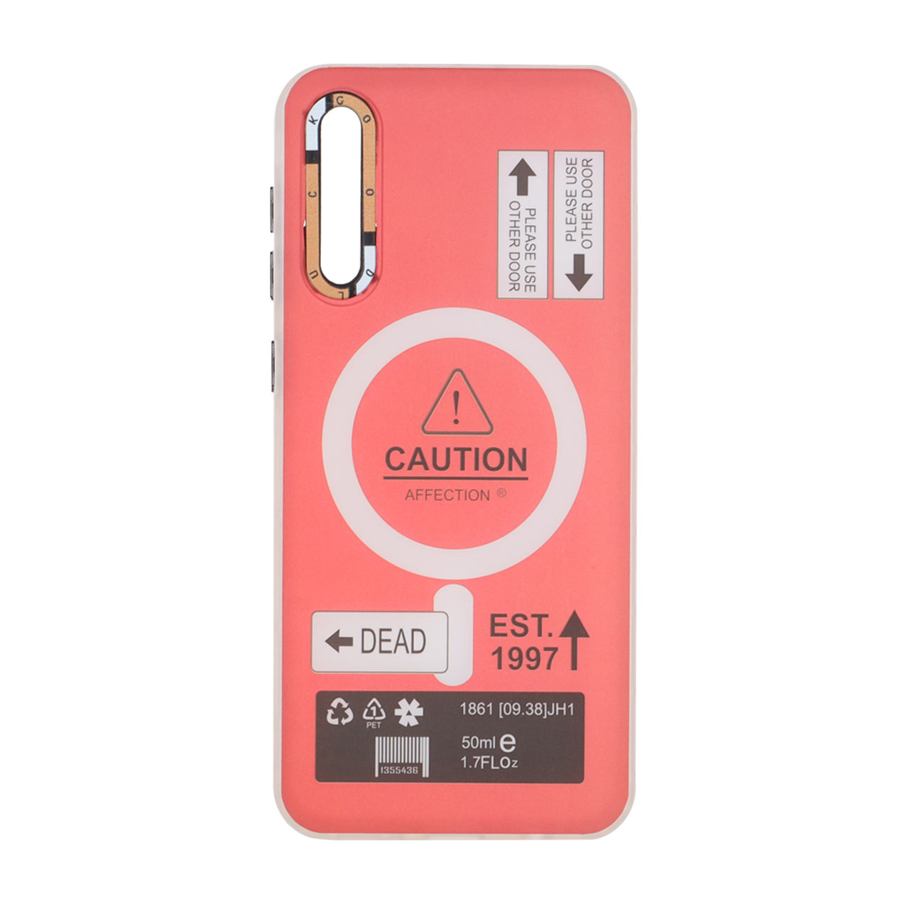 1492156 قاب Caution دور مات طرح مگ سیف Samsung Galaxy A50 / A50s / A30s - قرمز - تصویر 1