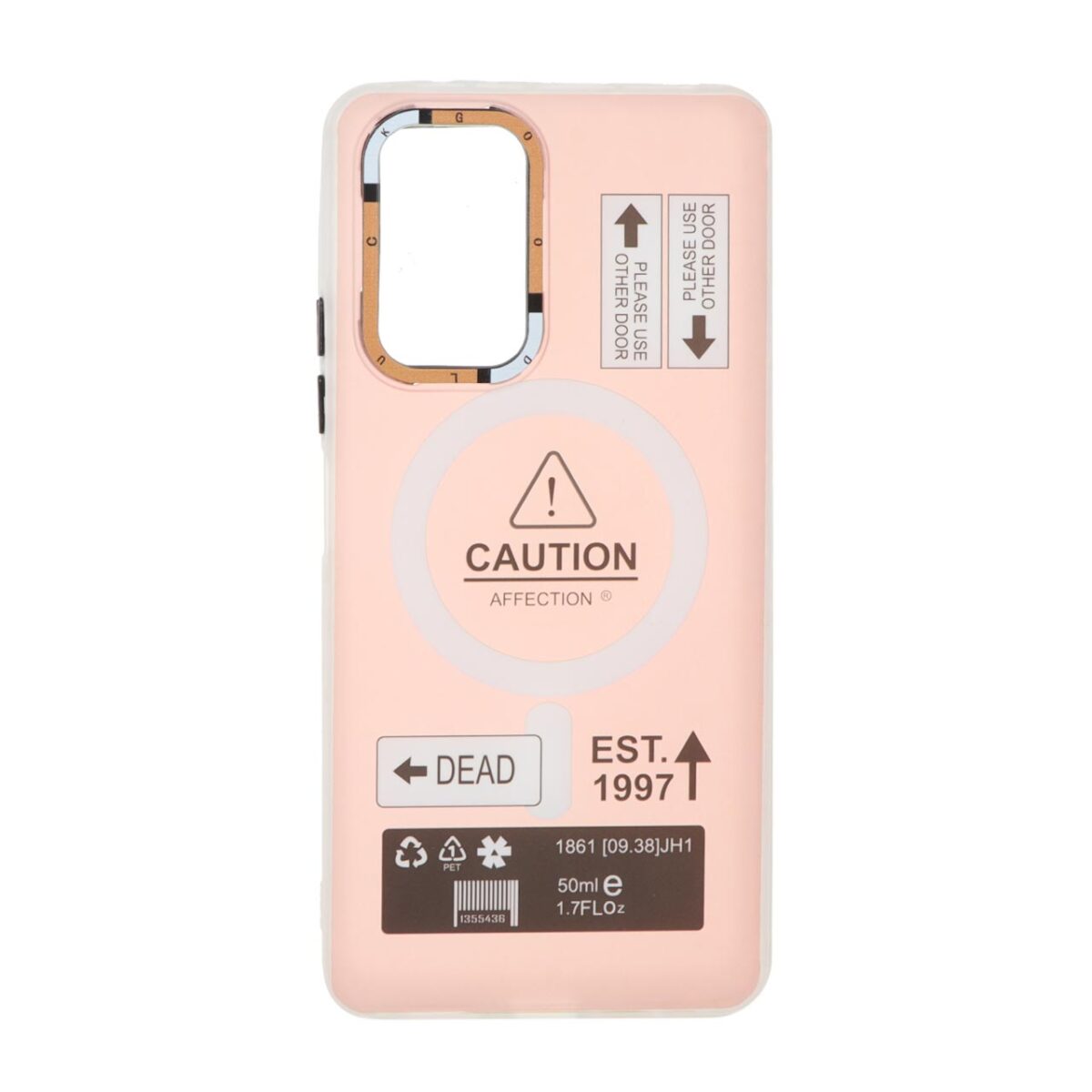 قاب Caution دور مات طرح مگ سیف Xiaomi Redmi Note 10 Pro 4G / Redmi Note 10 Pro Max - صورتی - تصویر 1