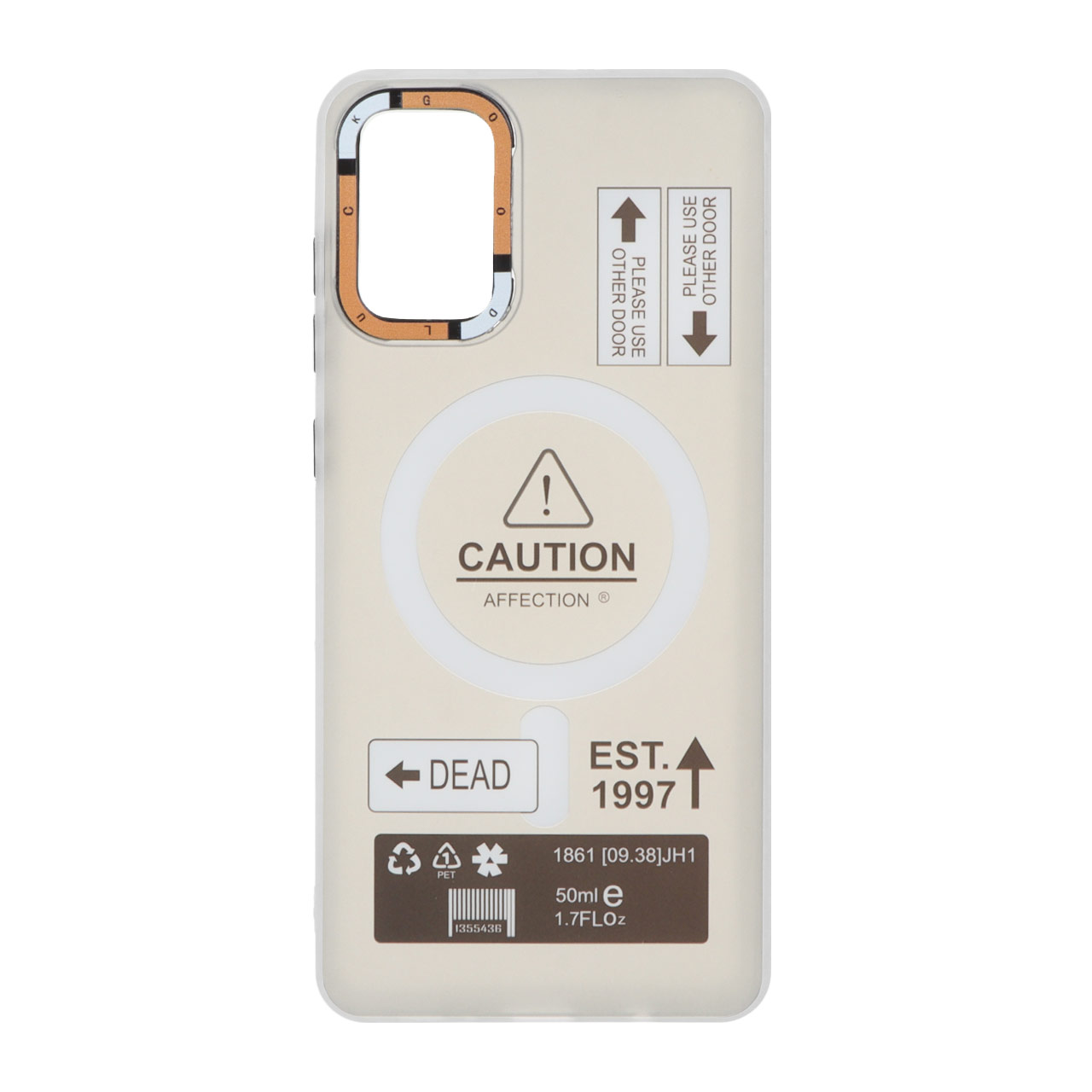 1492184 قاب Caution دور مات طرح مگ سیف Samsung Galaxy A71 - طوسی - تصویر 1