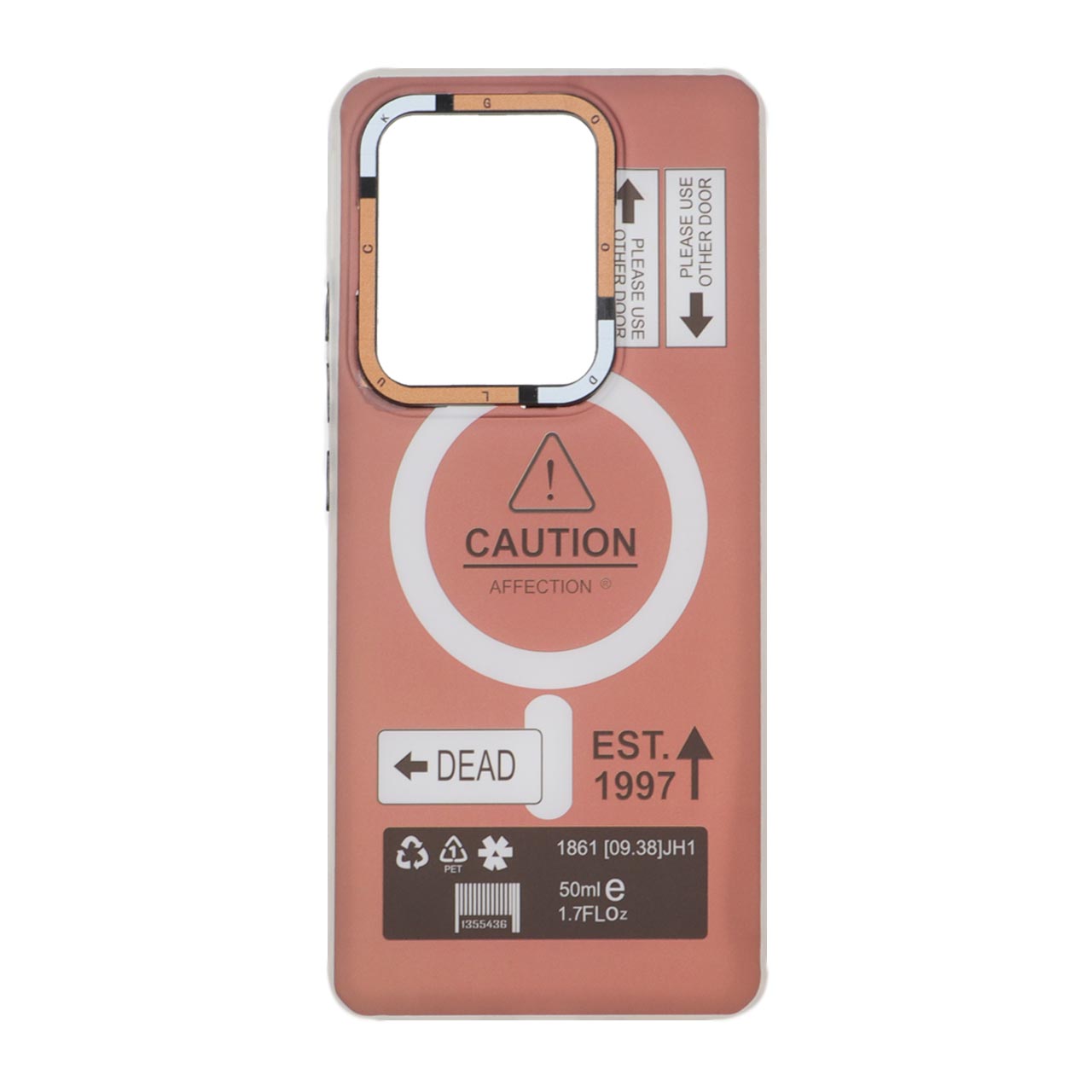 1492196 قاب Caution دور مات طرح مگ سیف Xiaomi Redmi Note 14S / Note 13 Pro 4G / Poco M6 Pro 4G - زرشکی - تصویر 1