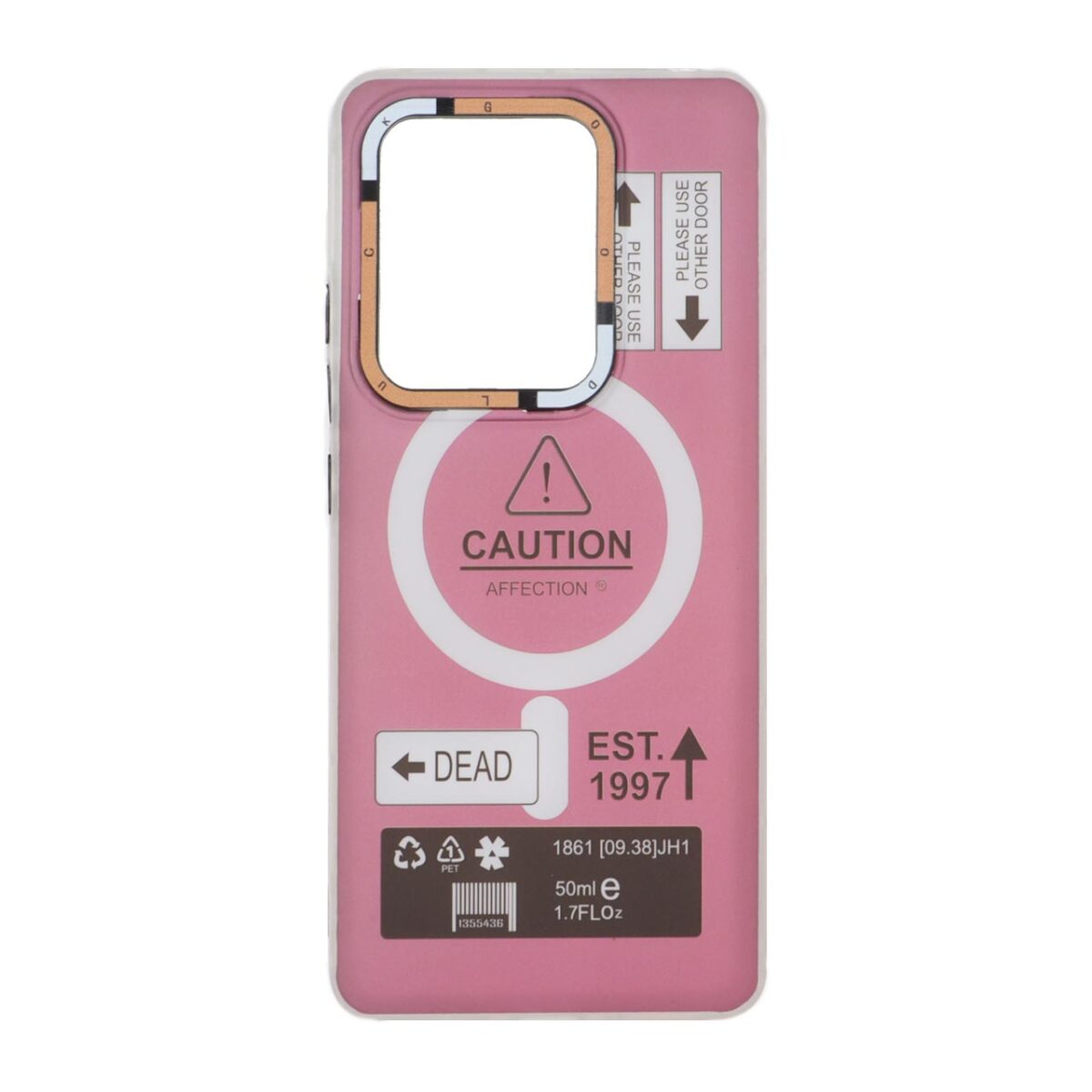 قاب Caution دور مات طرح مگ سیف Xiaomi Redmi Note 14S / Note 13 Pro 4G / Poco M6 Pro 4G - ارغوانی - تصویر 1