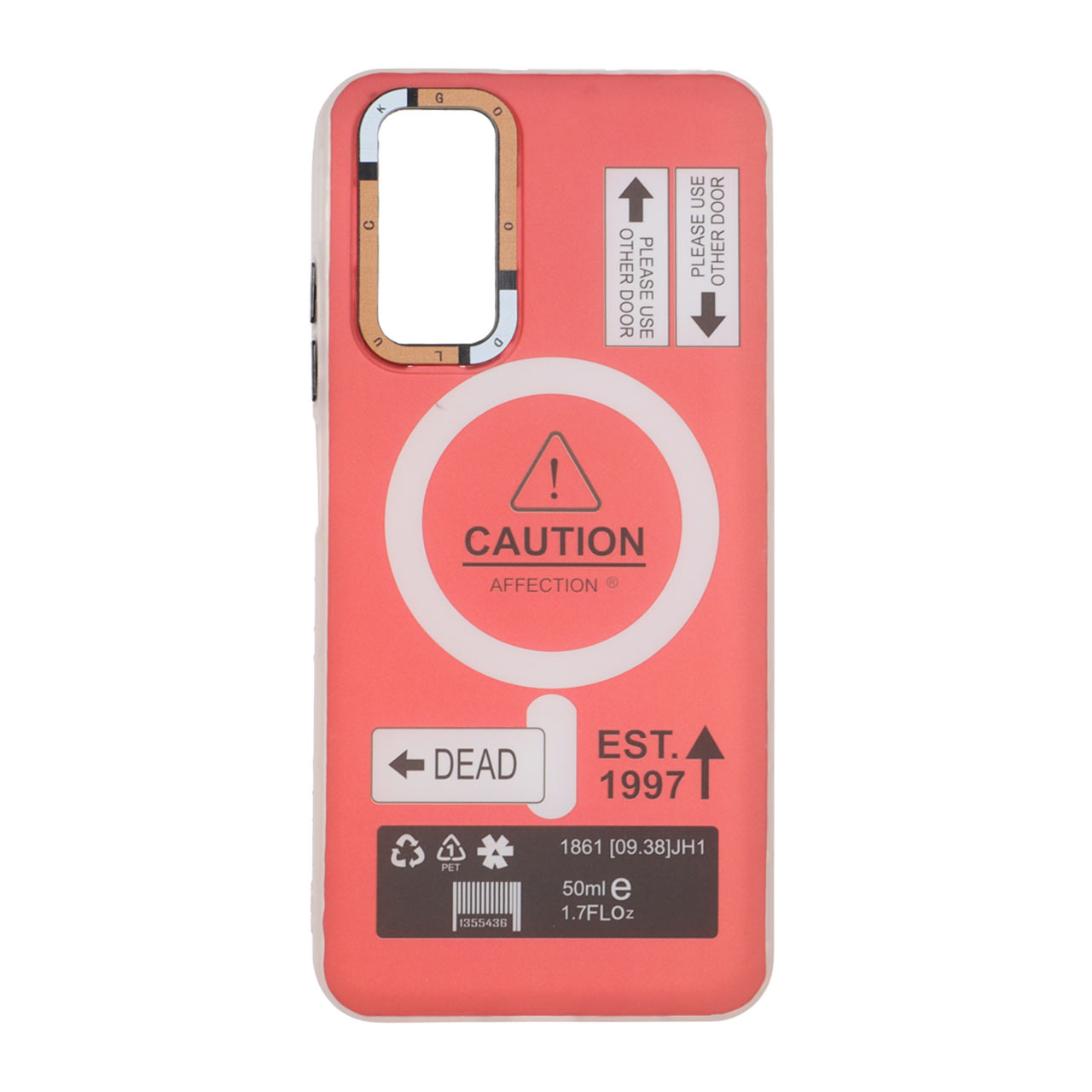 1492210 قاب Caution دور مات طرح مگ سیف Xiaomi Redmi Note 12S / Xiaomi Redmi Note 11 4G / Redmi Note 11S - قرمز - تصویر 1
