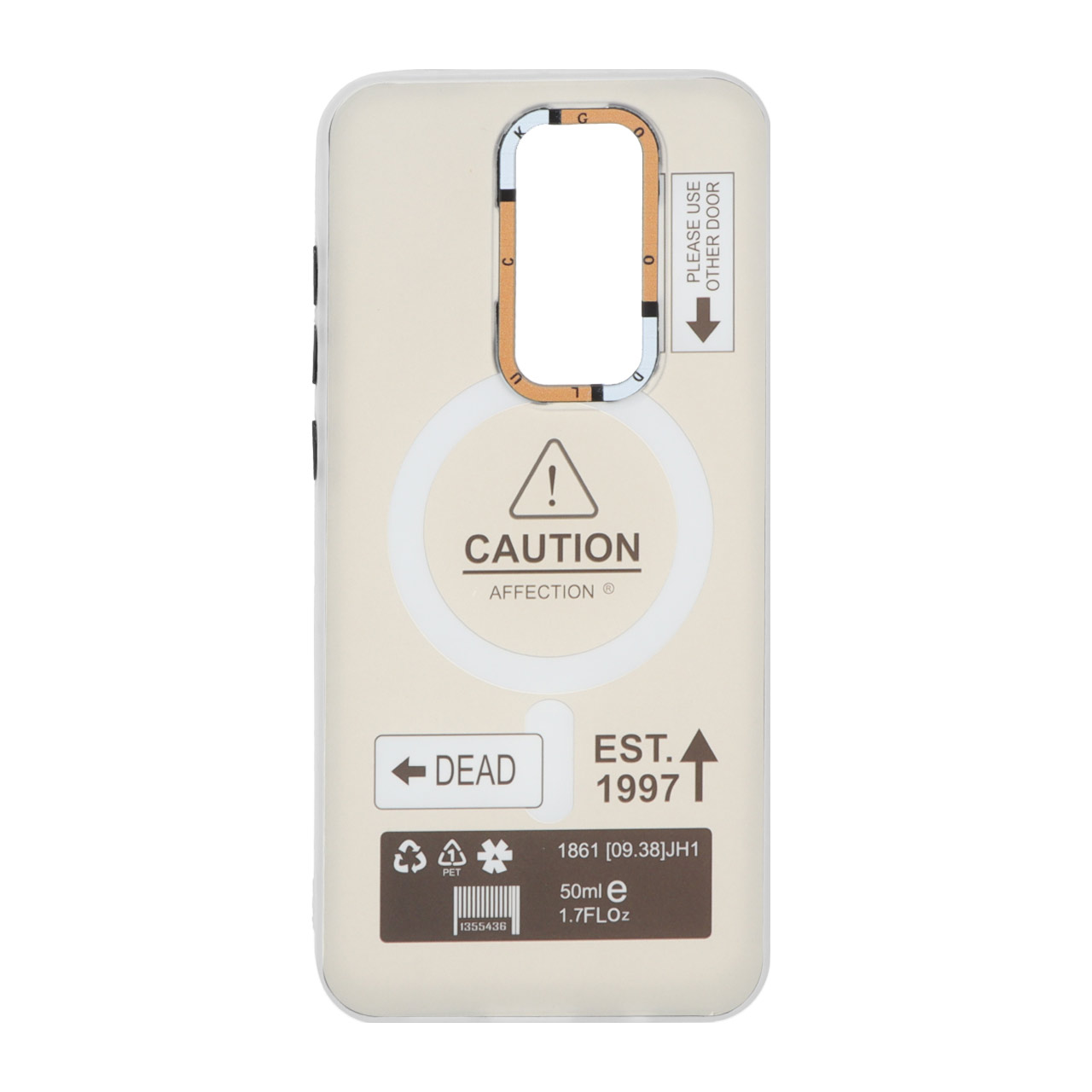 1492220 قاب Caution دور مات طرح مگ سیف Xiaomi Redmi Note 8 Pro - طوسی - تصویر 1