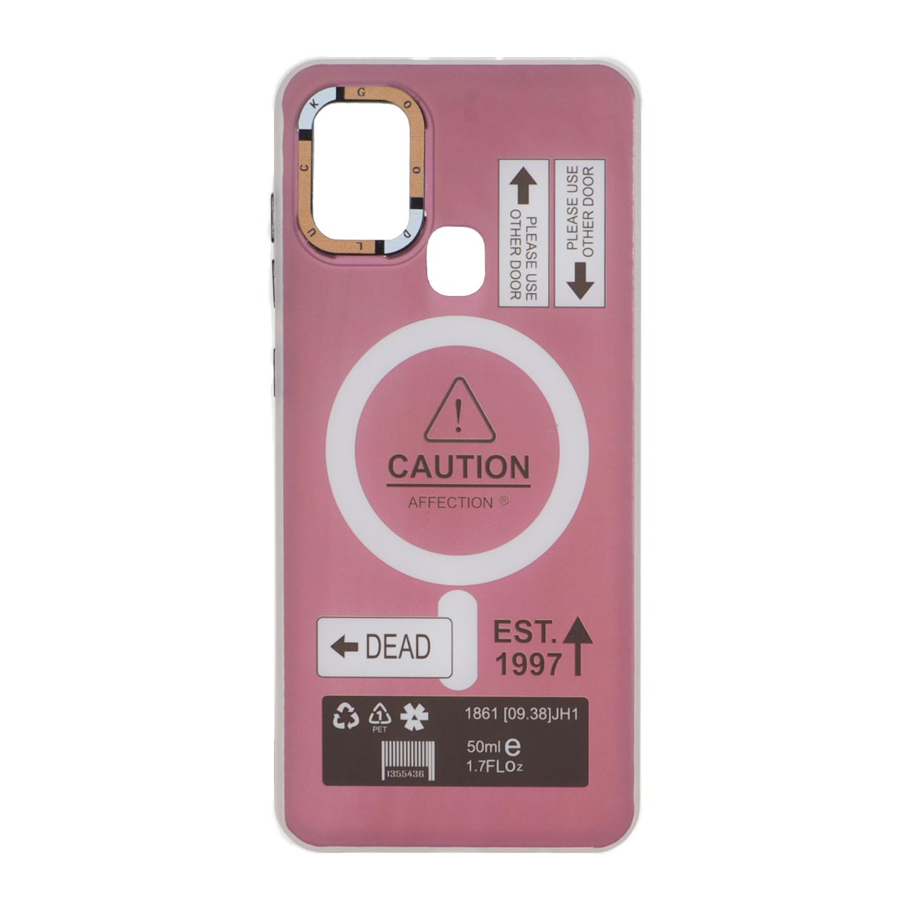 1492318 قاب Caution دور مات طرح مگ سیف Samsung Galaxy A21s - ارغوانی - تصویر 1