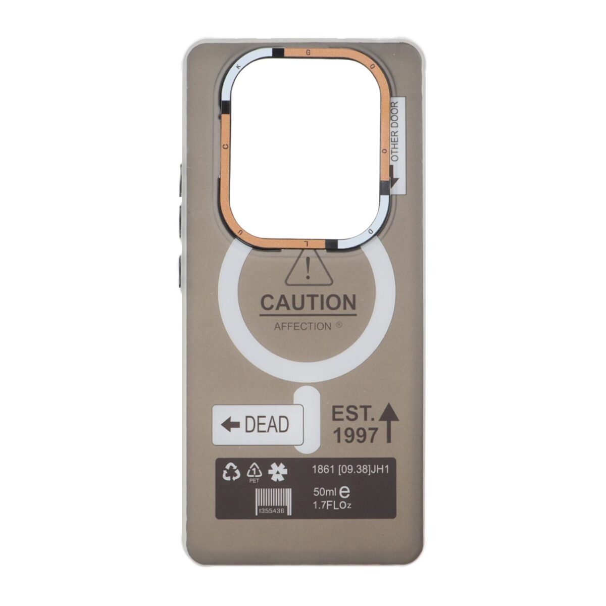 قاب Caution دور مات طرح مگ سیف Xiaomi Redmi Note 14 Pro 4G - مشکی - تصویر 1
