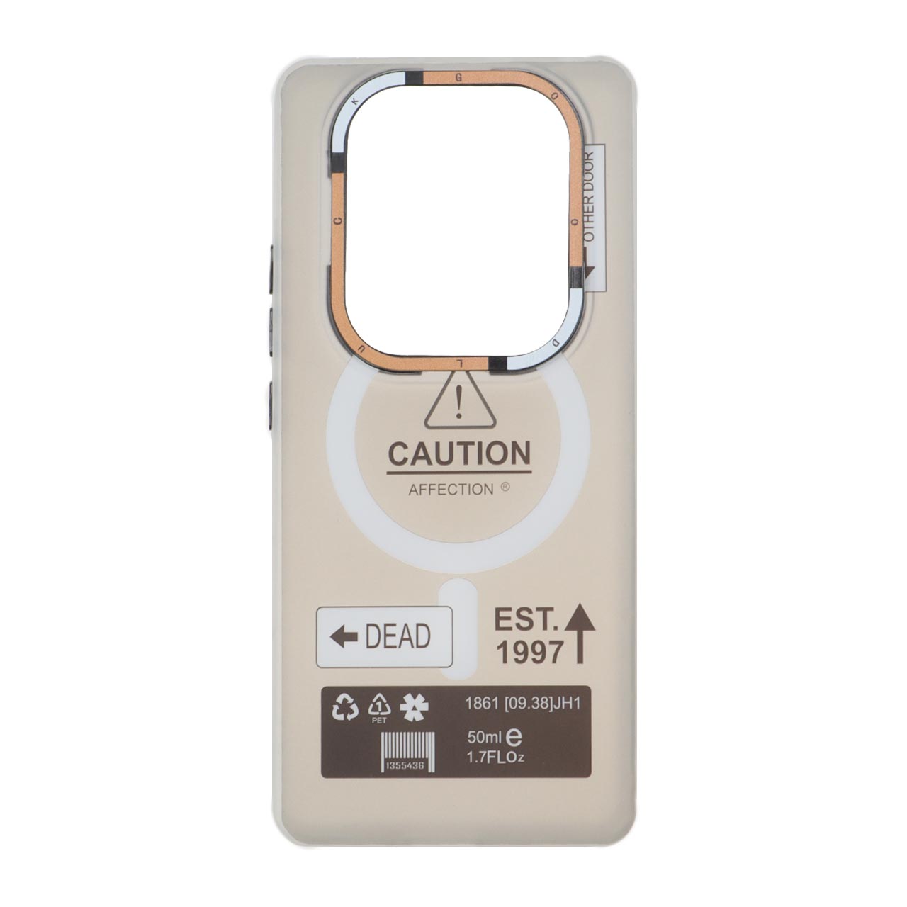 1492326 قاب Caution دور مات طرح مگ سیف Xiaomi Redmi Note 14 Pro 4G - طوسی - تصویر 1