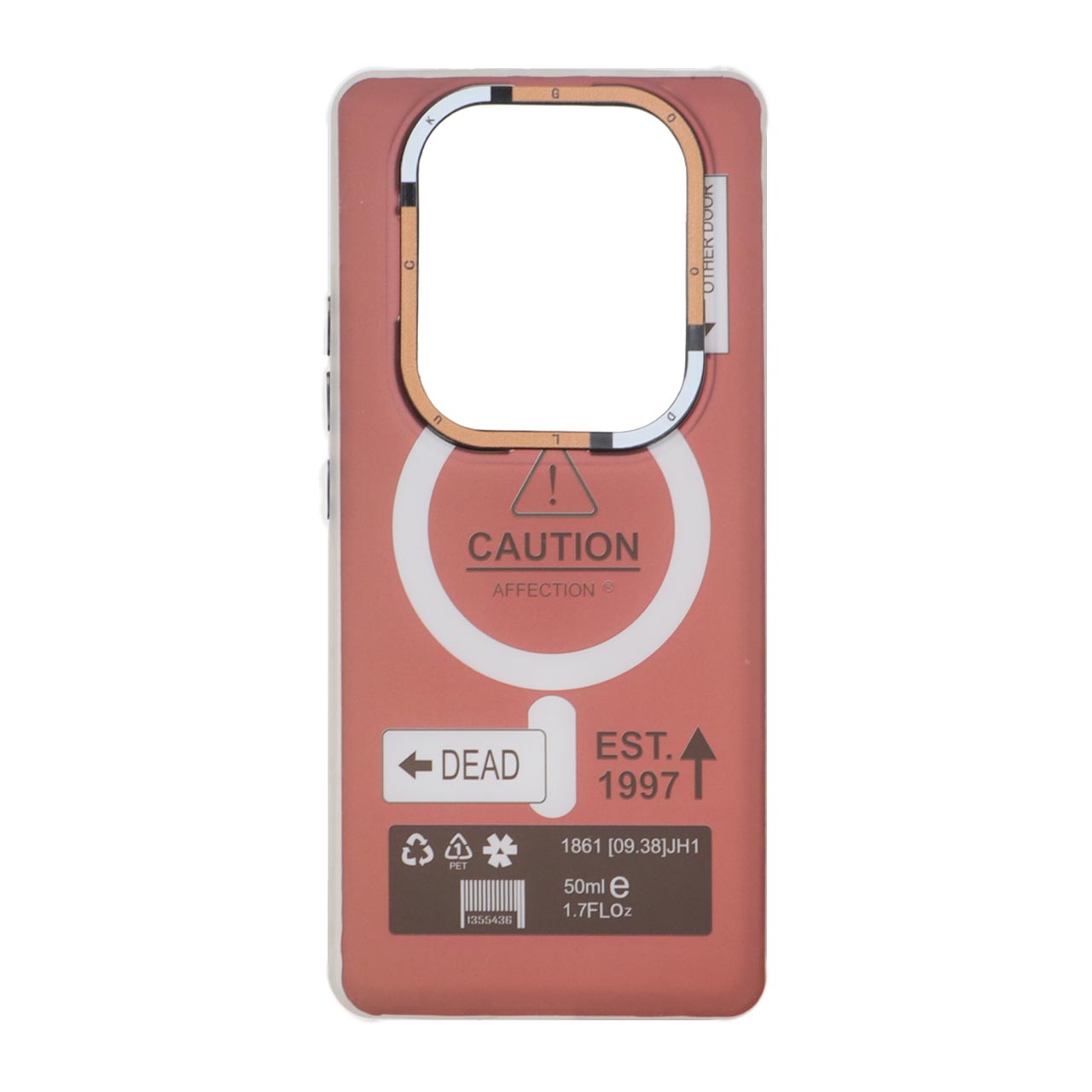 1492328 قاب Caution دور مات طرح مگ سیف Xiaomi Redmi Note 14 Pro 4G - زرشکی - تصویر 1