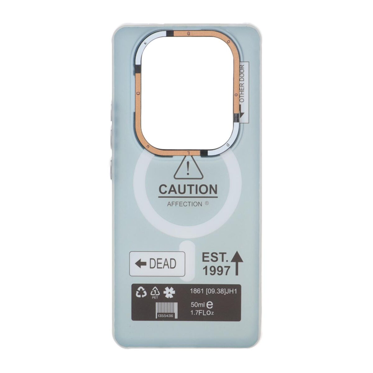 قاب Caution دور مات طرح مگ سیف Xiaomi Redmi Note 14 Pro 4G - آبی - تصویر 1