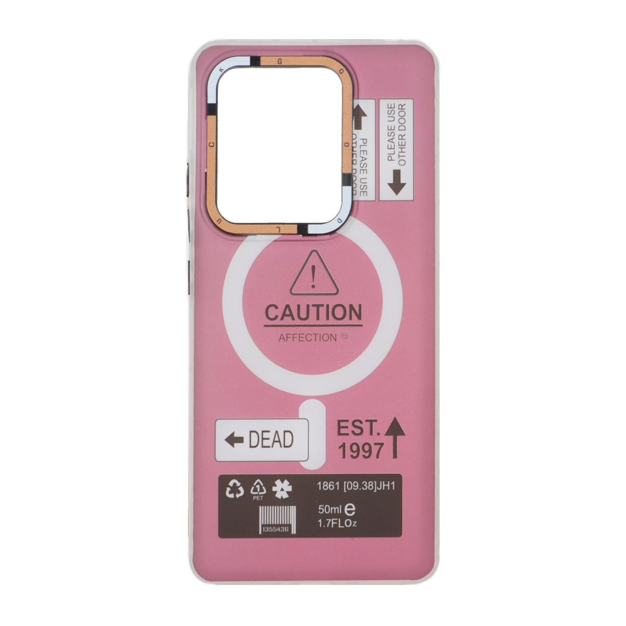 1492402 قاب Caution دور مات طرح مگ سیف Xiaomi Redmi Note 13 4G - ارغوانی - تصویر 1