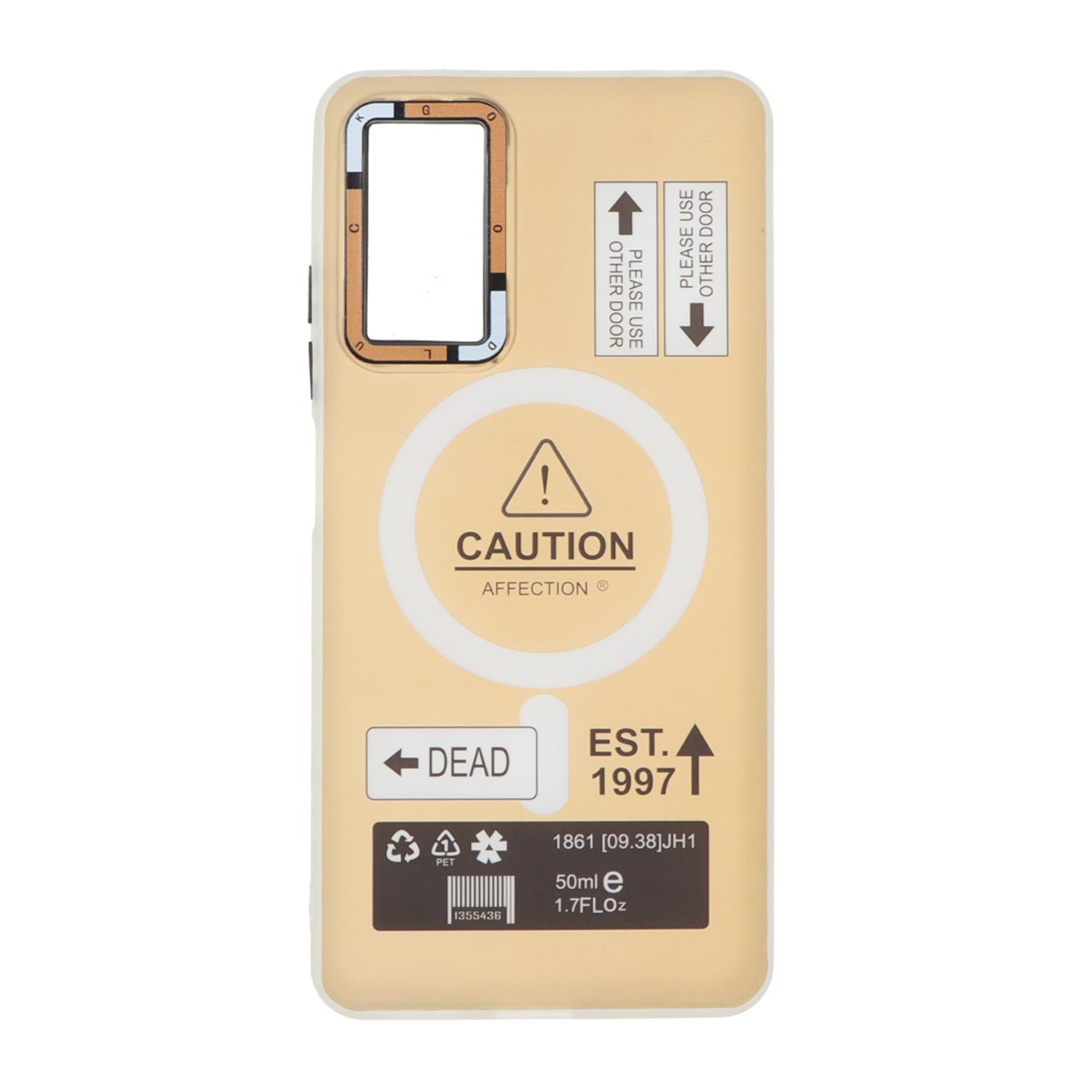 1492414 قاب Caution دور مات طرح مگ سیف Xiaomi Redmi Note 12 Pro 4G / Redmi Note 11 Pro - نسکافه ای - تصویر 1