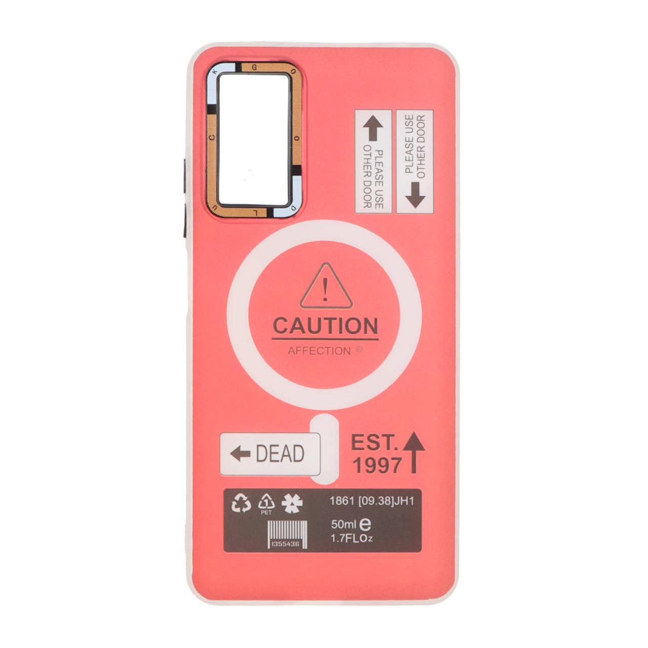 1492420 قاب Caution دور مات طرح مگ سیف Xiaomi Redmi Note 12 Pro 4G / Redmi Note 11 Pro - قرمز - تصویر 1