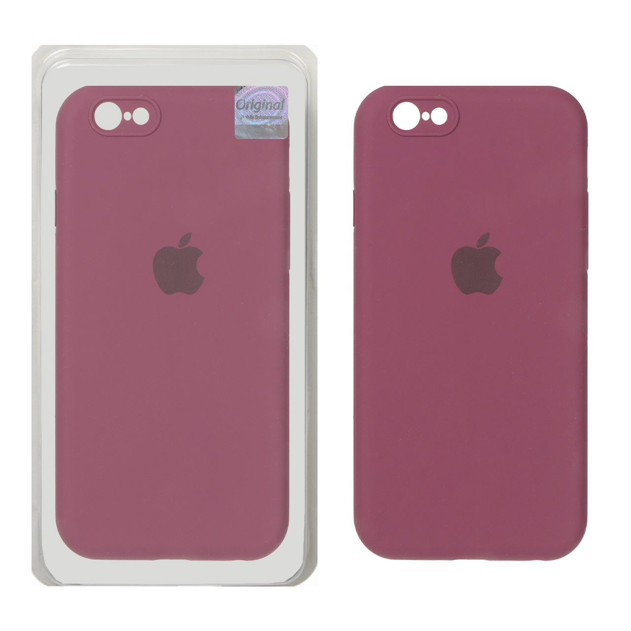 1494668 قاب سیلیکونی پاک کنی اورجینال Master Quality مدل Apple iPhone 6 / iPhone 6s - زرشکی (پک دار) - تصویر 1