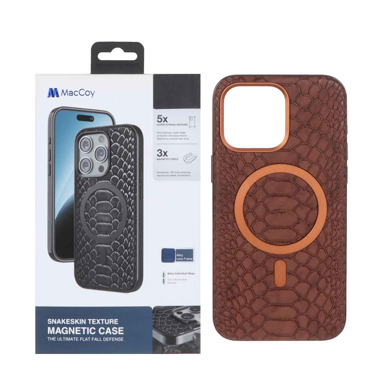 1495932 قاب اورجینال MacCoy چرمی پوست ماری MagSafe مدل Apple iPhone 15 Pro Max - صحرایی (پک دار) - تصویر 1