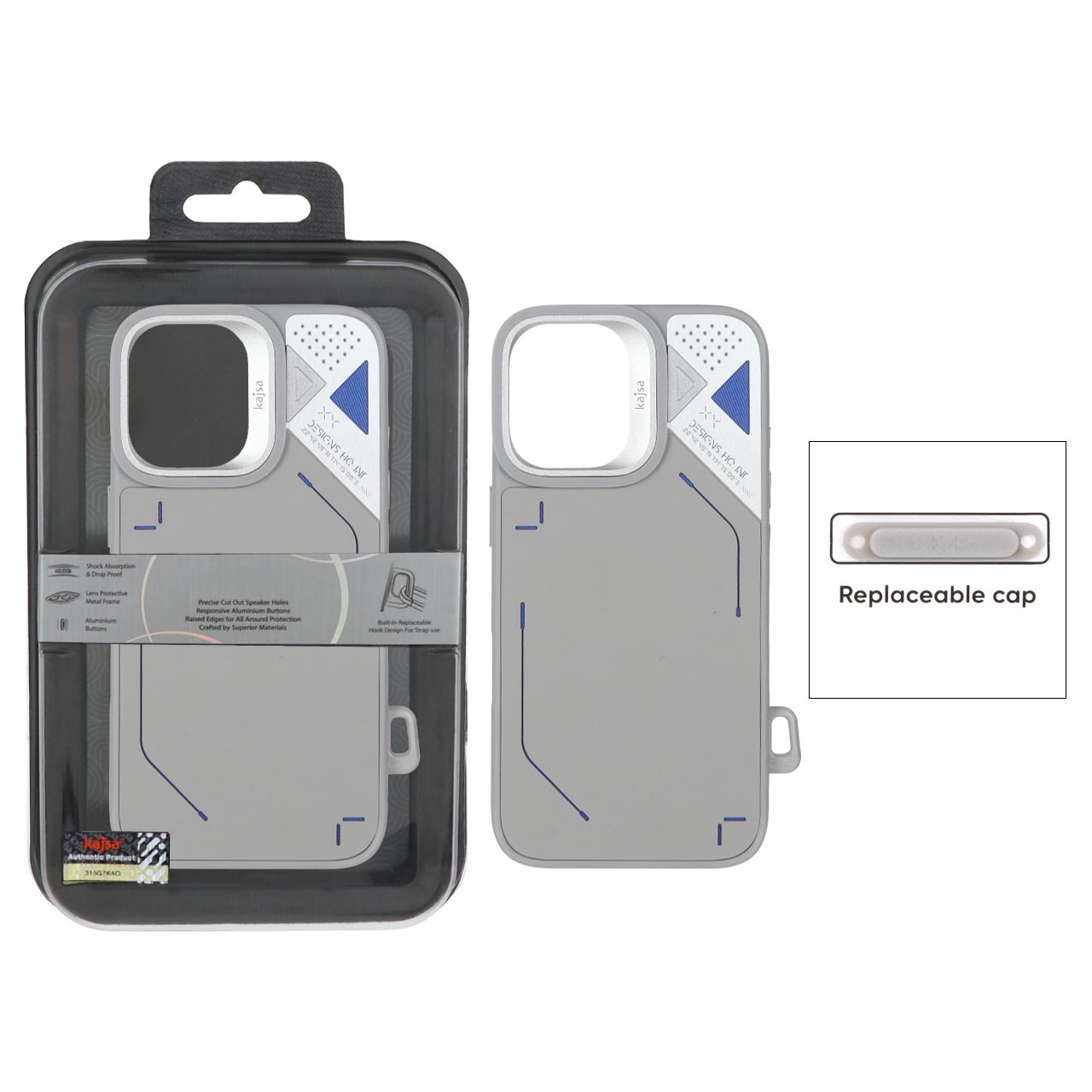 1502240 قاب اورجینال لاکچری Kajsa دور لنز متال Apple iPhone 16 - طرح 55 (پک دار) - تصویر 1
