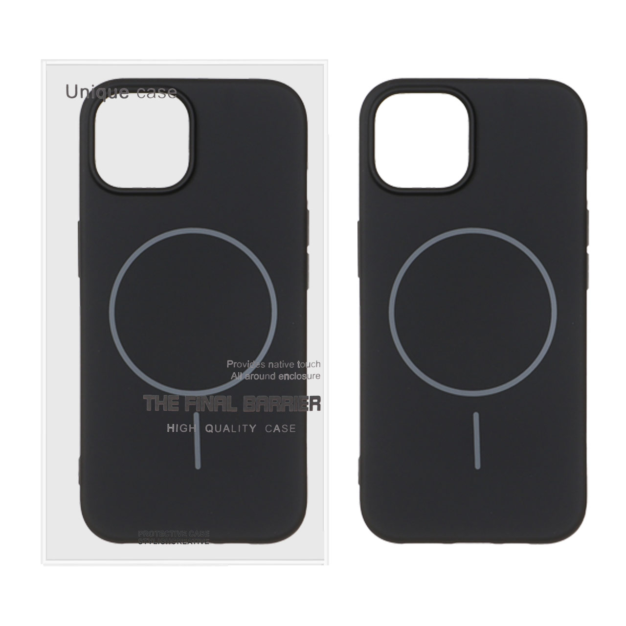 1502534 قاب سیلیکونی MagSafe محافظ لنزدار Apple iPhone 15 / iPhone 14 / iPhone 13 - مشکی (پک دار) - تصویر 1