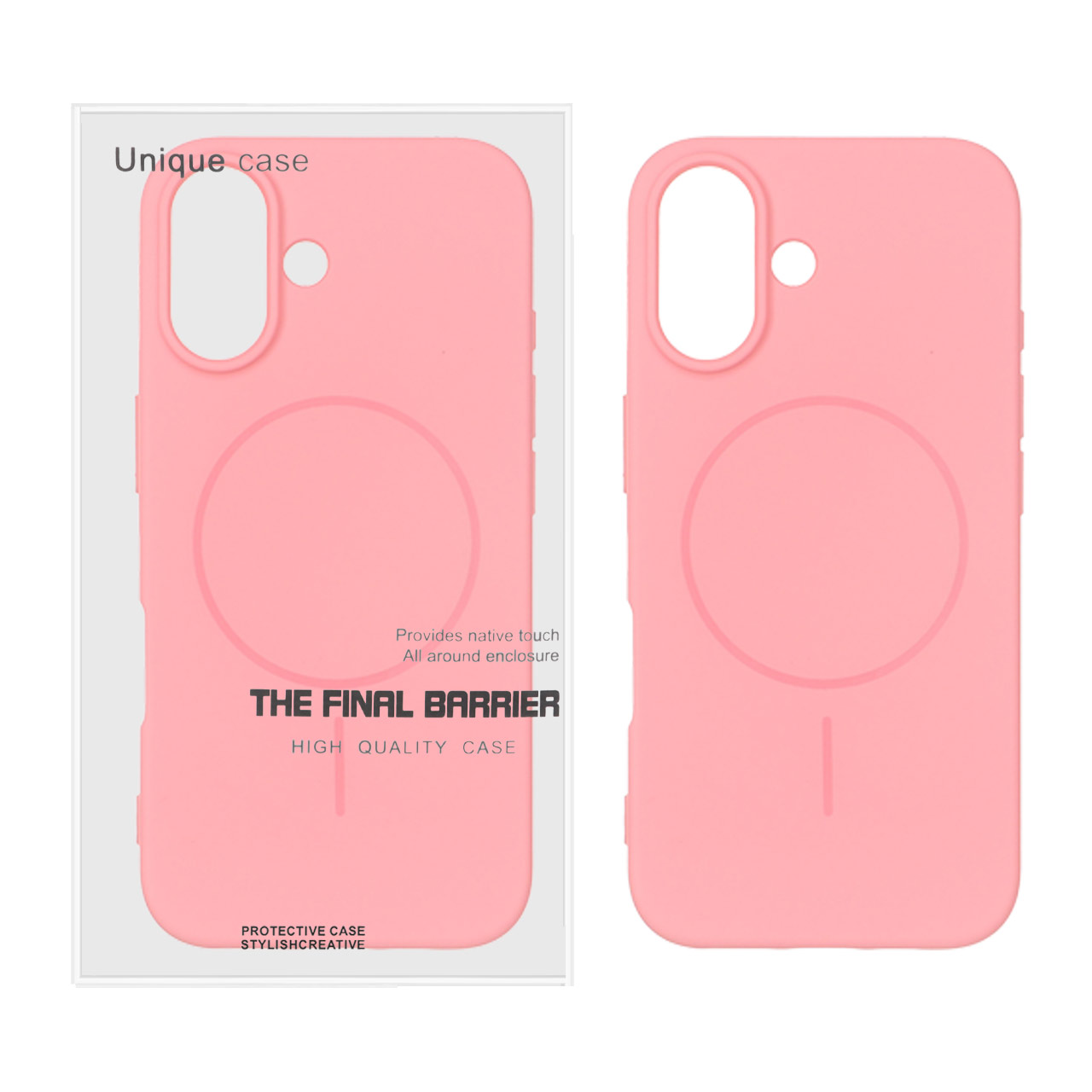 1502542 قاب سیلیکونی MagSafe محافظ لنزدار Apple iPhone 16 - صورتی (پک دار) - تصویر 1