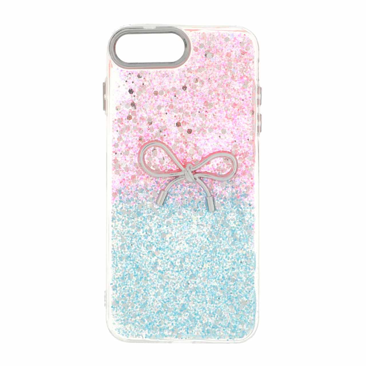 1502966 قاب رزینی اکلیلی پاپیون دار Apple iPhone 7 Plus / iPhone 8 Plus - آبی صورتی - تصویر 1